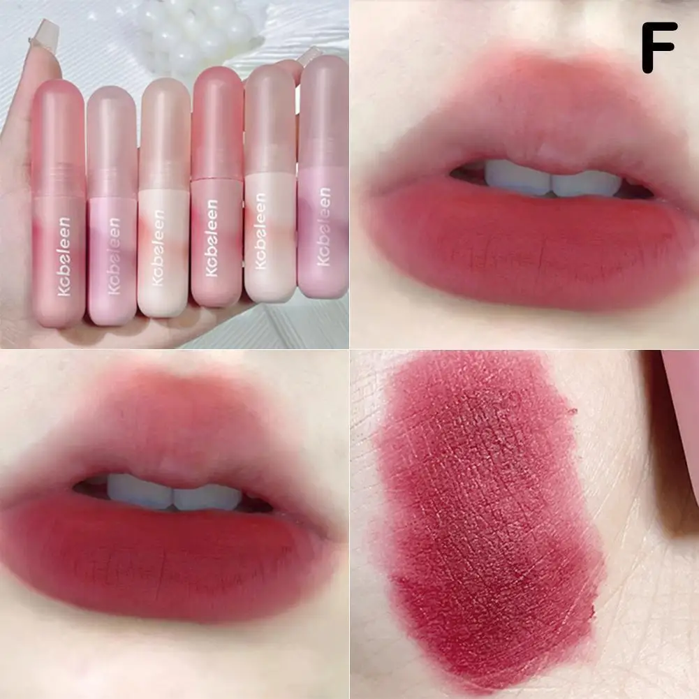 

6 Colors Capsule Mousse Lip Gloss Moisturizing Lasting Velvet Matte Lip Mud Sexy Nude Red Liquid Lipstick Lips Beauty