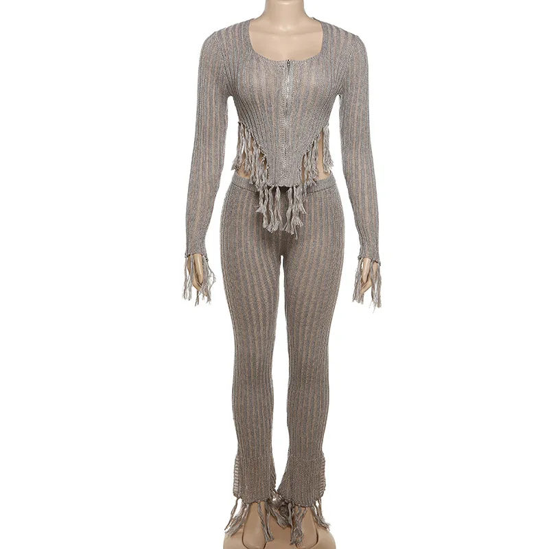 Трикотажный комплект из двух предметов спортивный костюм для женщин свитер