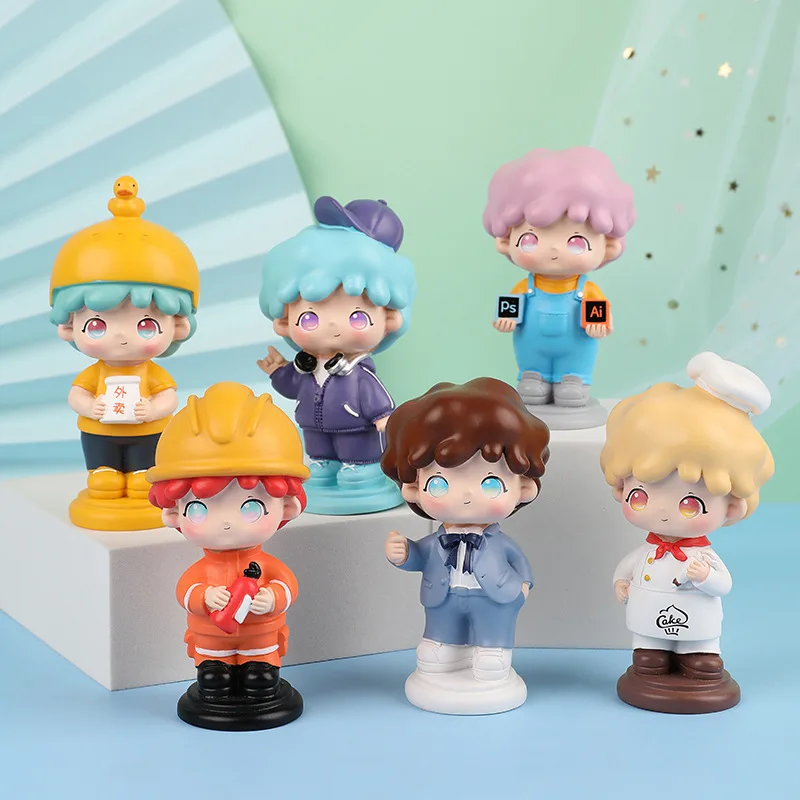 

Good Morning Working People Blind Box Creative Figure Desktop Decoration Characters Birthday Gift Car Ornaments
