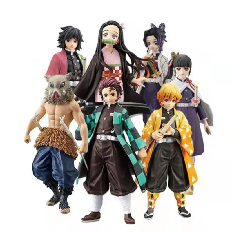 

15cm Demon Slayer Kamado Tanjirou Nezuko Zenitsu Inosuke Kimetsu Figure Anime Action Figurine Model Collection Cartoon Kids Toys