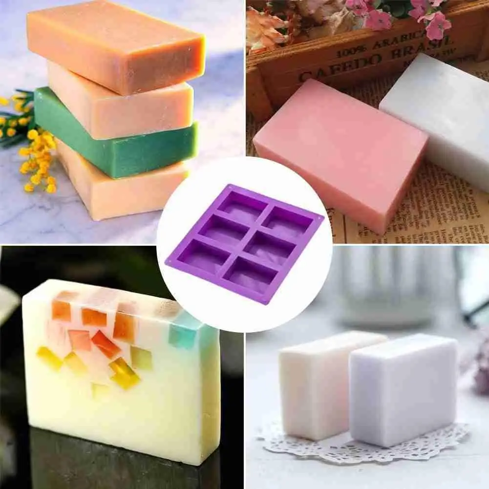 

3d Silicone Mold Pudding Candy Mold 6 Cavity Square Mold Decorating Candle Handmade Craft Supplies Mold Soap Mould Soap Sil I0o6
