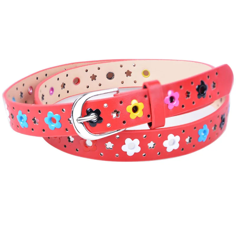 Women's Belt, Playful, Floral, Eye-Catching, Colorful Student Belt, Hollowed Out Casual Alloy Needle Buckle Belt