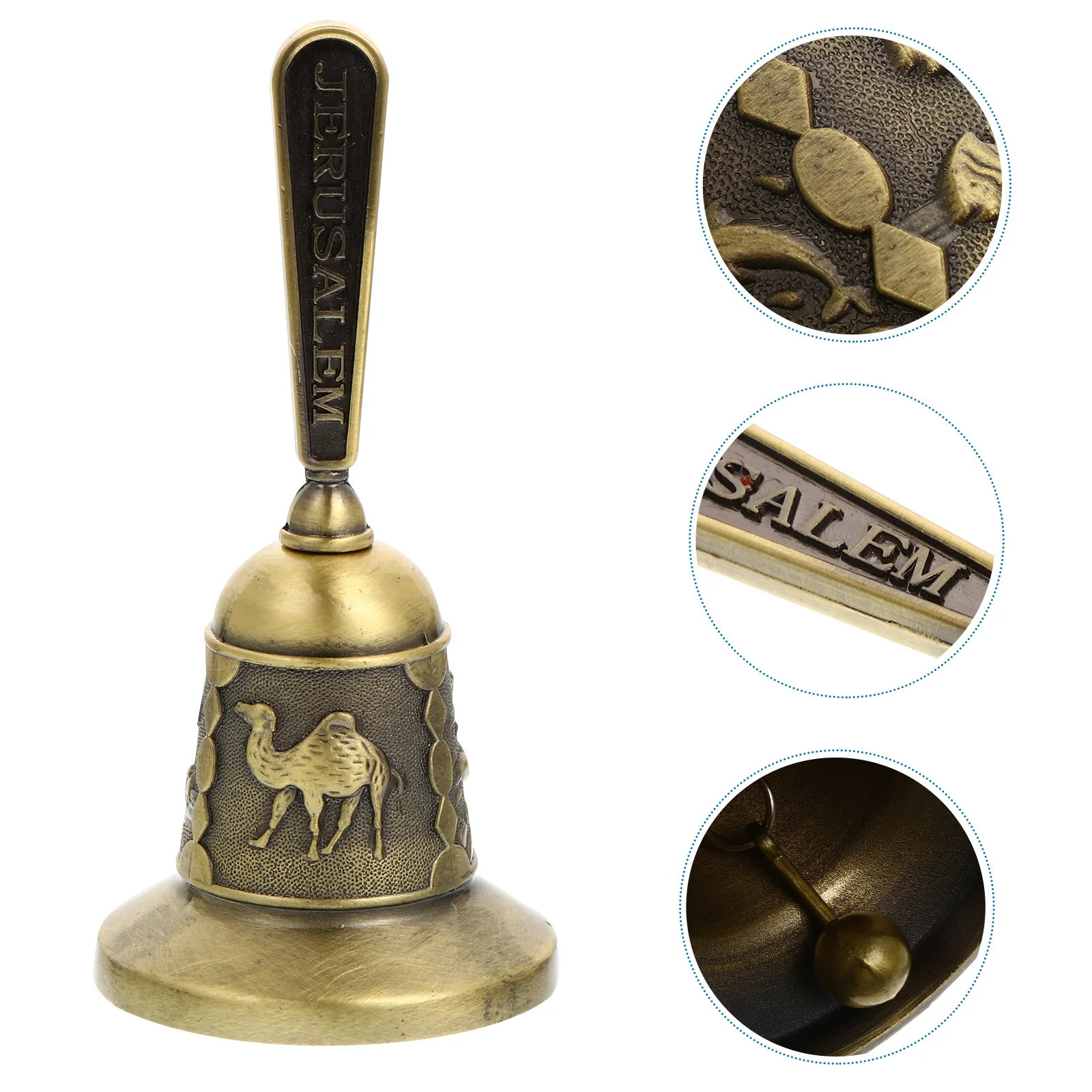 

Hand Ring Bell Loud Handbell Reception Service Alloy Restaurant Call Alarm Desktop