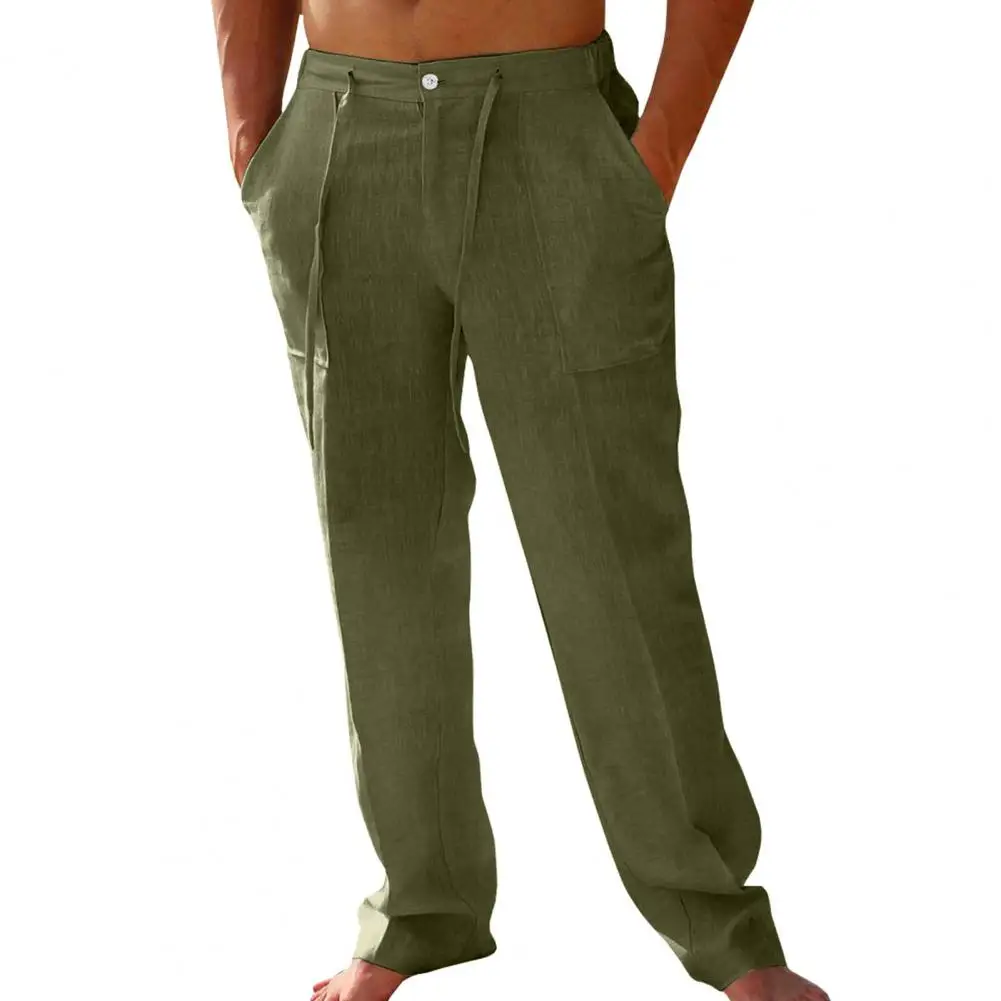 

Popular Men Pants Solid Color Skin-touch Long Pants Pure Color Good Touch Pants