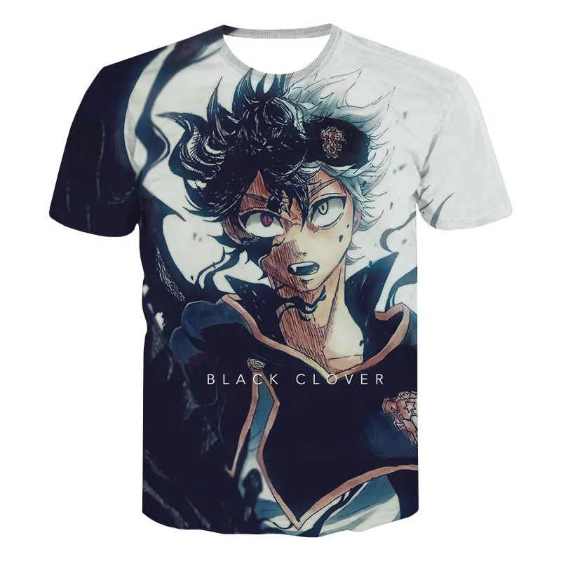 

Fashion Streetwear Black Clover 3D Printed Couple Style Summer Handsome Man Punk Rock Breathable All-Match Soft