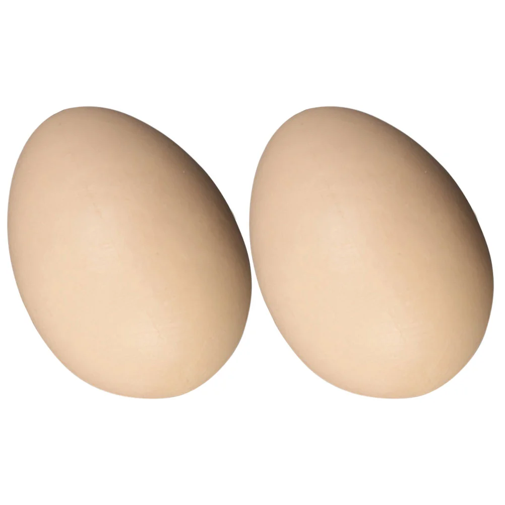 

2 Pcs Imitation Eggs Kitchen Decor Blank DIY Easter Artificial Chicken Pvc Craft