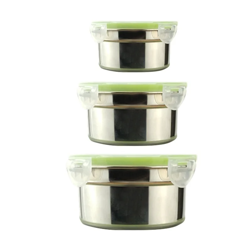 

1Pcs Stainless Steel Fresh-Keeping Crisper Visible Sealed Preservation Box Bowl Lunch Box with Lid