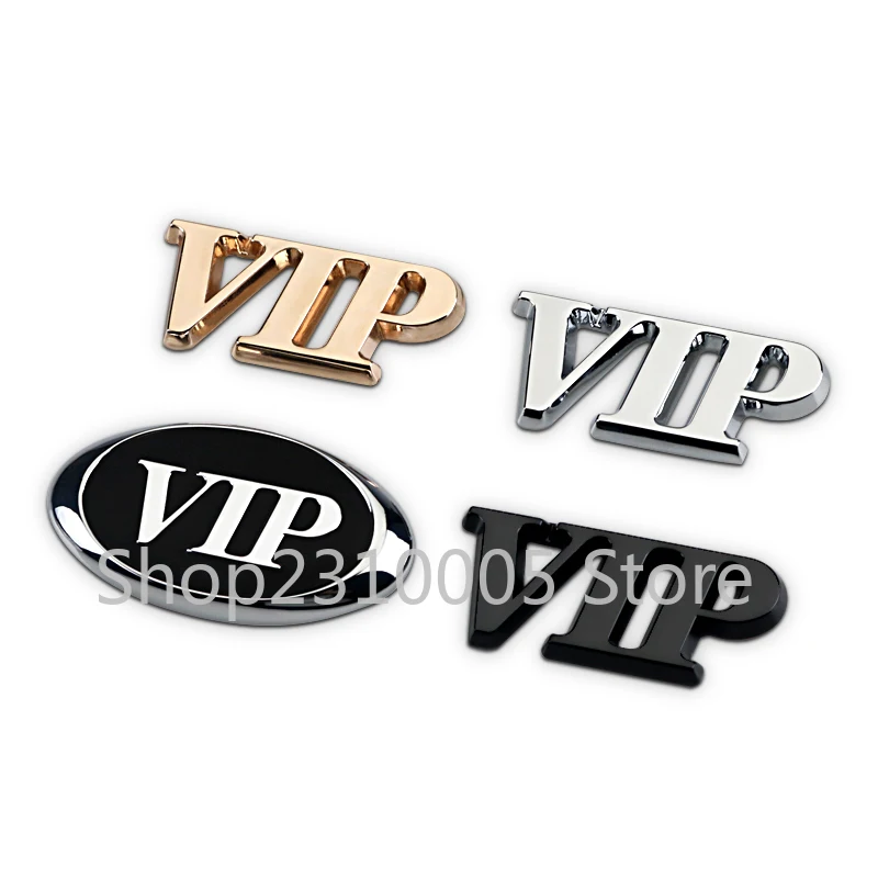 

VIP Letters Ellipse Badge Long Bar Metal Emblem Car Styling Fender Trunk C-pilar Logo Sticker for Nissan Toyota Tenna Crown etc.
