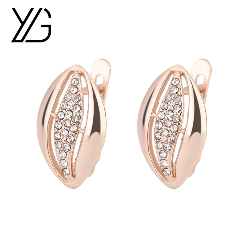 

YGL Fashion Hoop Earrings Women Round Circle Zircon Piercing Personalized Trend Jewelry Gift