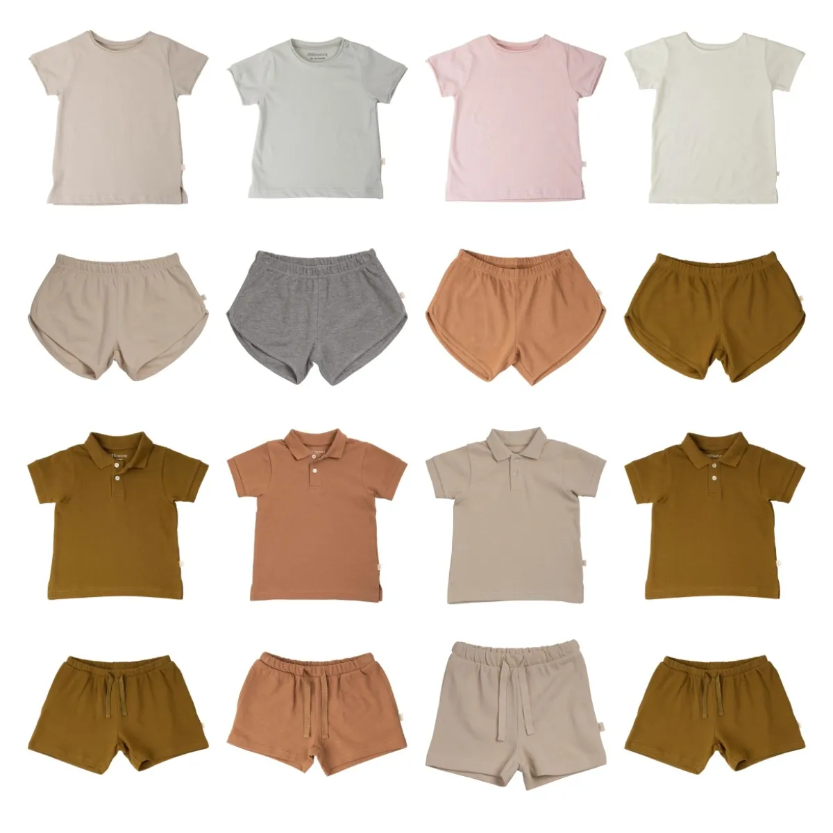 Детская Однотонная футболка-поло Minima для мальчиков и девочек скандинавские