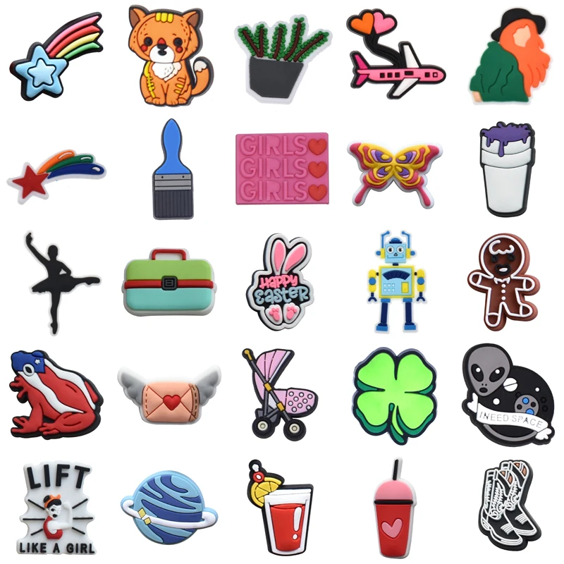

Set Jeans Girl Packs Decorations for Crocs Shoes Accessories Gifts Wholesale Bulk Para Pins Men Shoe Charms Kids Boy Women Charm