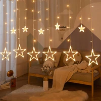 christmas fairy lights led star garland curtain string lights for xmas window room outdoor decoration wedding party light lamp