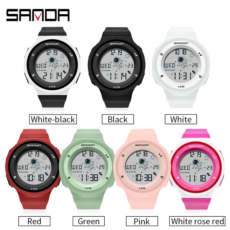 SANDA Casual Fashion Electronic Watch 2023 New Womens Watches Luminous HD LED Display Multifunctional Watch 50M Waterproof 2121 enlarge
