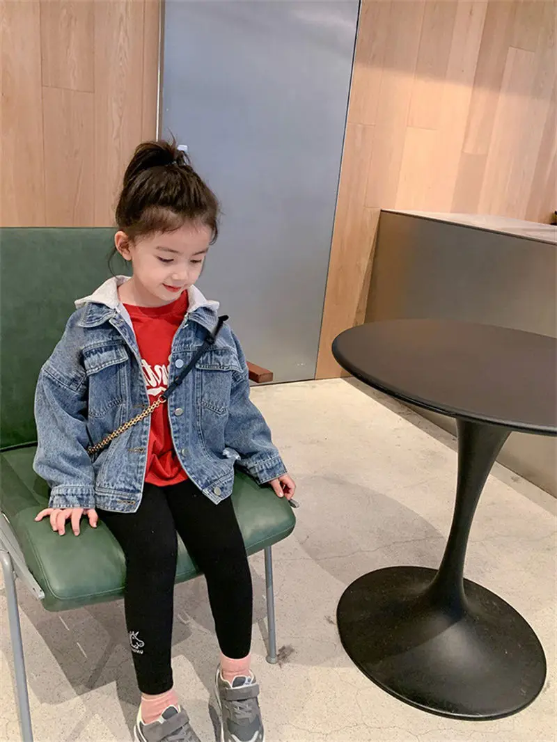 

Children's Casual Tops 1-6 Years Old Jackets Children's Korean Jeans Coat Baby's 2022 Spring and Autumn Holiday Two piece Hoodie