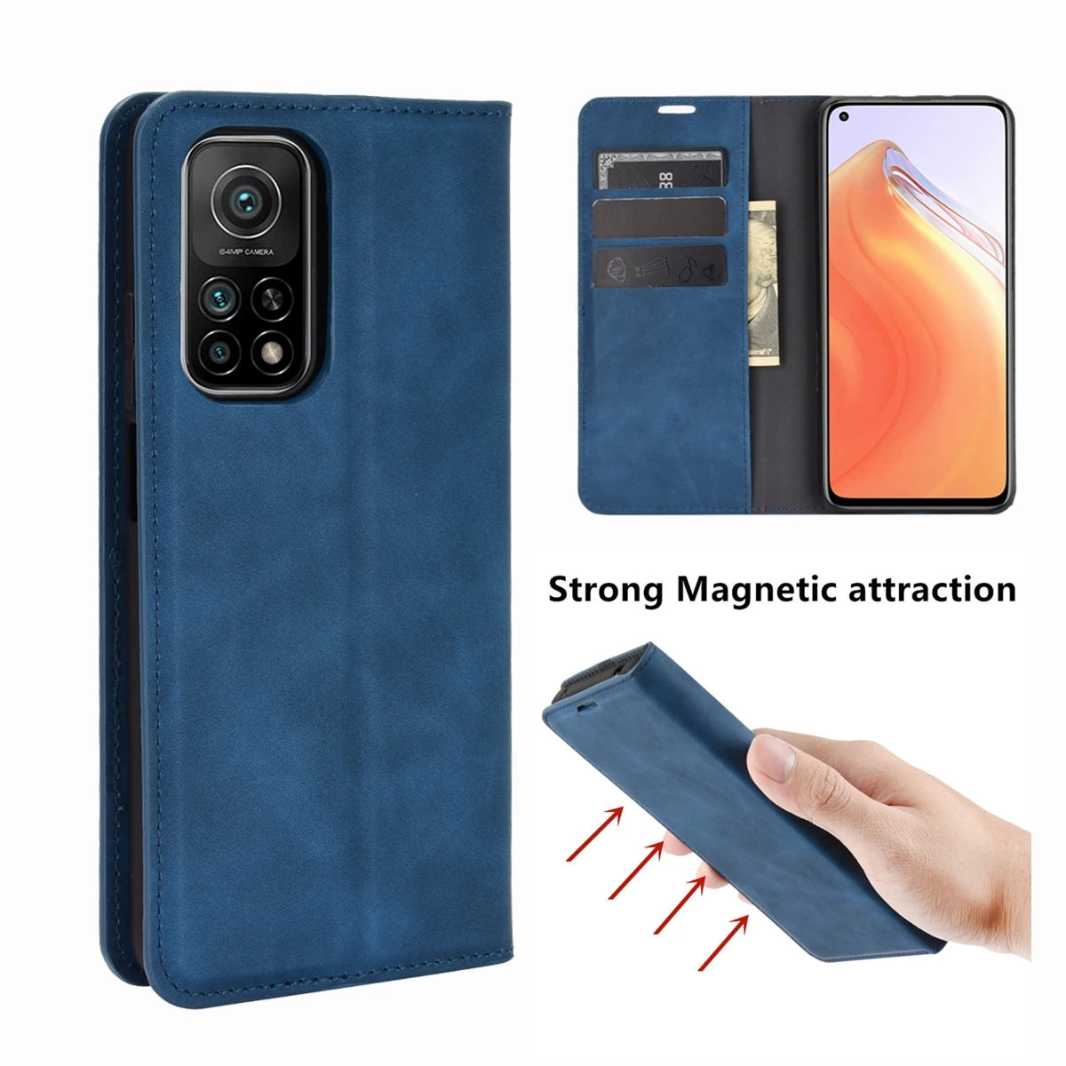 

Магнитный кожаный чехол для Xiaomi Mi 10T Pro 5G / Mi 10T