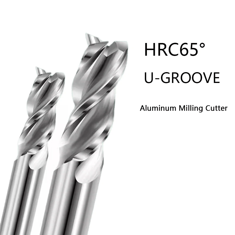 

1pc 1-20mm CNC 3 Flute Solid Tungsten Carbide Alloy End Mill U-Shaped Milling Cutter For Aluminium HRC65 CNC Machinery Cutters