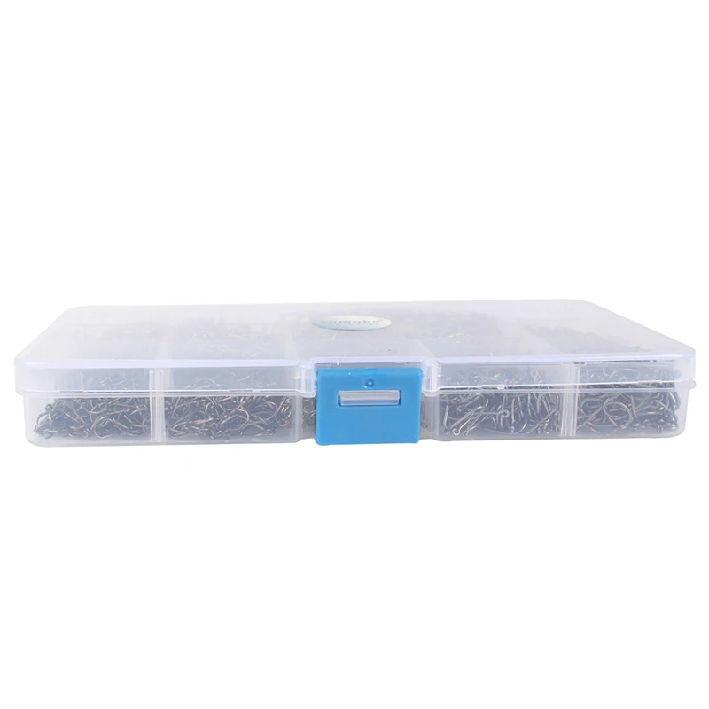 

1600Pcs /Box Fishing Hooks 3-12# Sizes With Barbs Fishing Accessories Kit 245g