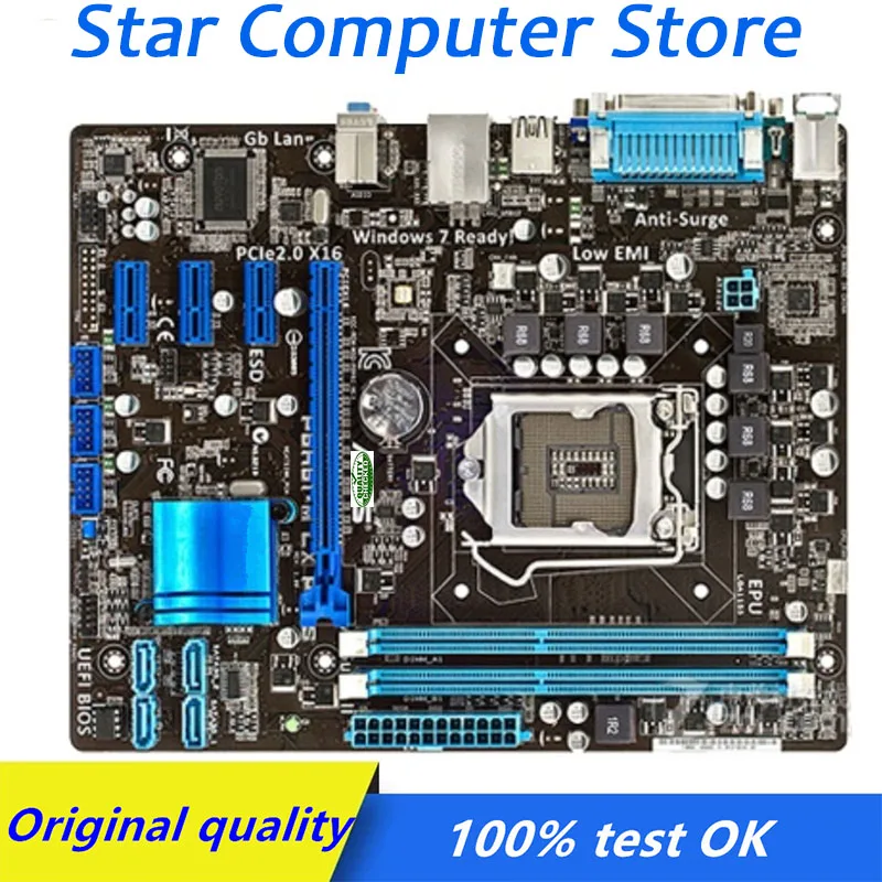 

For ASUS P8H61-M LX PLUS Computer USB2.0 SATA2 Motherboard LGA 1155 DDR3 H61 H61M Desktop Mainboard Used