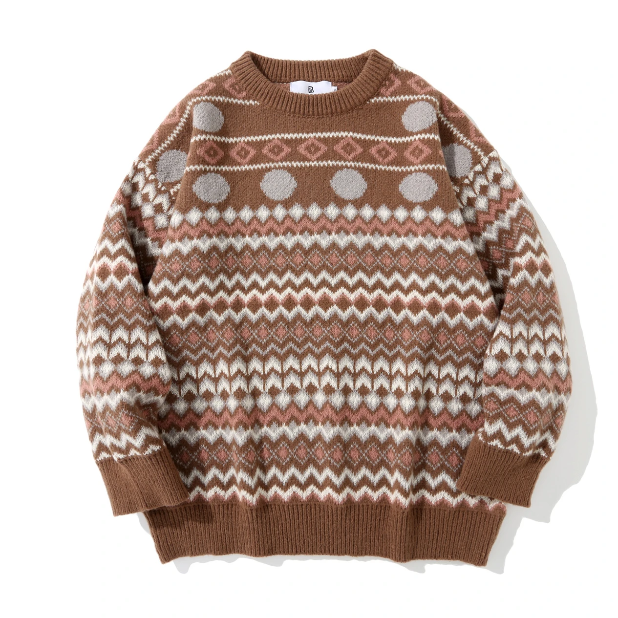 

HOUZHOU Vintage Men's Knitted Sweater Men Pullover Male Hip Hop Couple Retro Japanese Streetwear Couple Harajuku Loose Casual