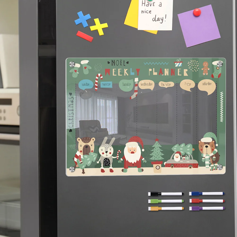 

Acrylic Fridge Fridge Board Erasable Magnetic White Pens Cartoon Kitchen Acrylic Whiteboard Decorative Clear Fridge