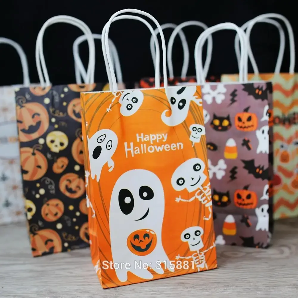 

Happy Halloween Party Favor Bags, Candy Cookie Bread Nuts Bag For Biscuits Snack Baking Package bag 5Pcs/lot