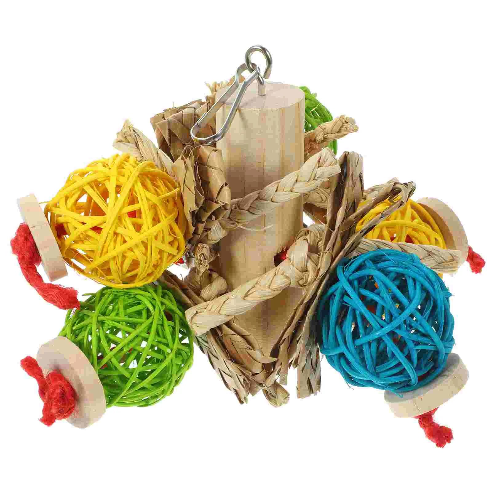 

Train Toy Bird Cage Decor Parrot Swing Wooden Parakeet Birds Toys Perch Plaything