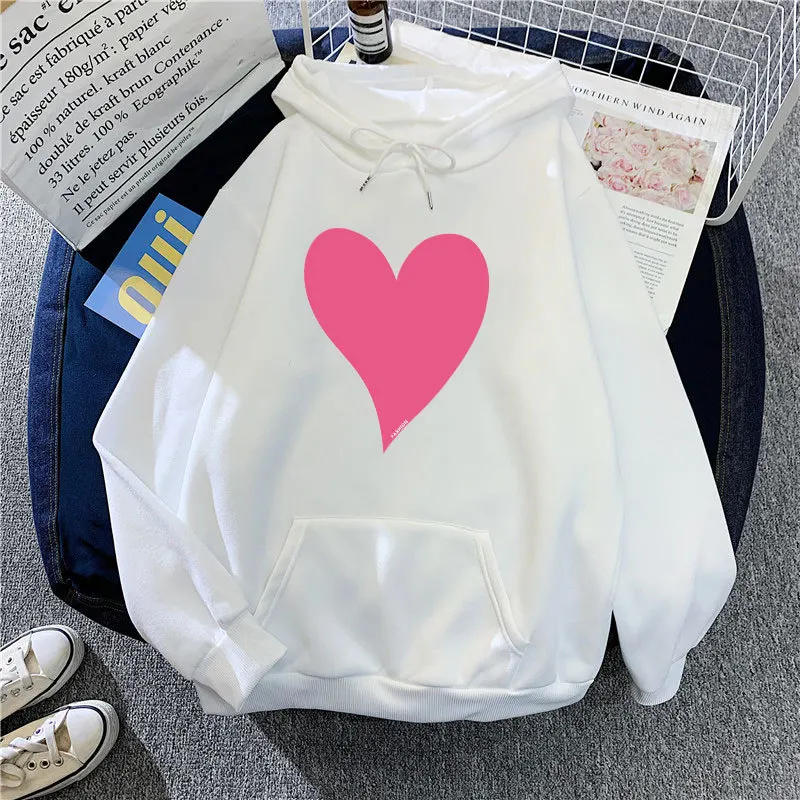 

Winter 2022 New Love Print Hoodie Hoodie Pure Cotton Long Sleeve Loose Hoodie Street Hip Hop Trend Sweatshirt Hoodie Women 3XL