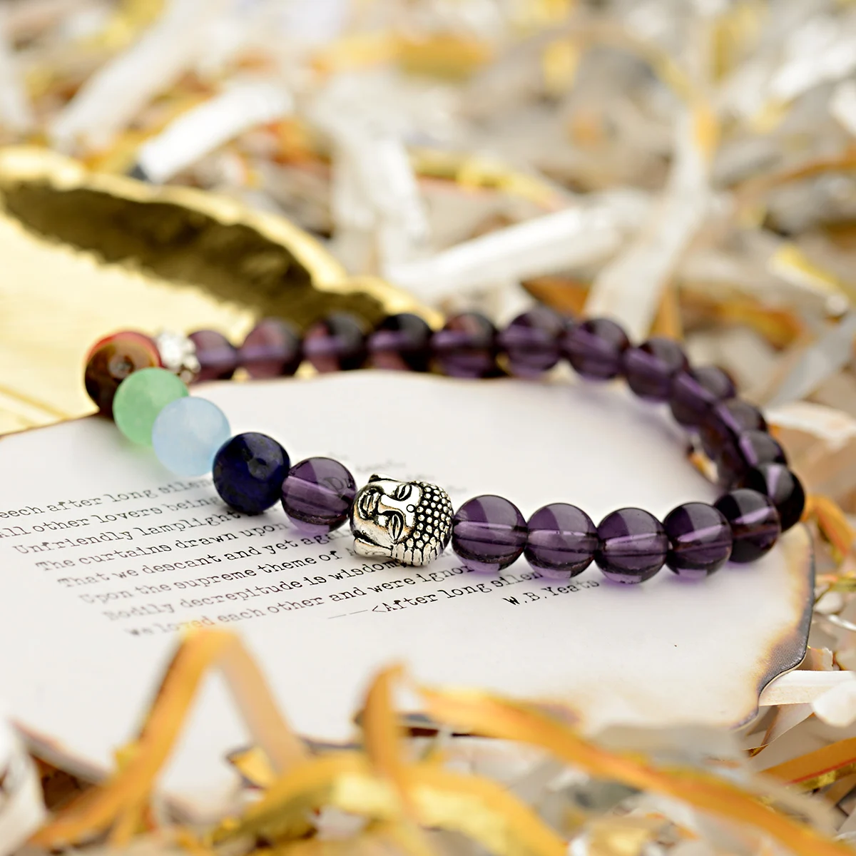 

Classic Buddha Head Chakra Lava Stone Beads Bracelet Healing Balance Prayer Natural Stone Yoga Bracelet For Men Women
