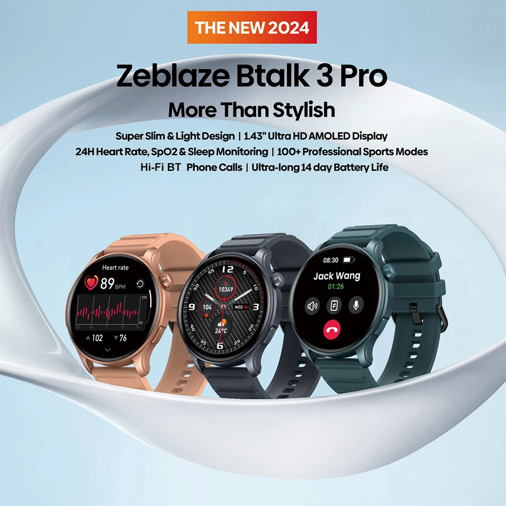 Смарт-часы Zeblaze Btalk 3 Pro Ультра Hd Amoled-дисплей Голосовой Вызов 100 Спортивных Режимов