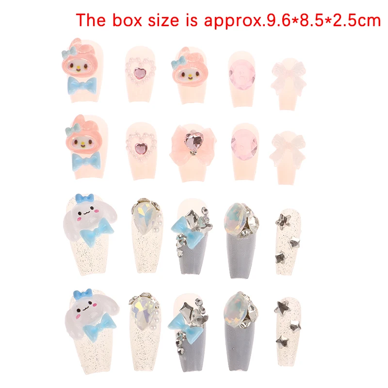 Накладные ногти Sanrio My Melody милые аниме Мультяшные нашивки для ногтей Kuromi Cinnamoroll