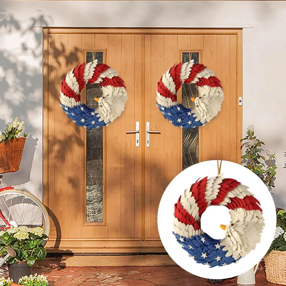 

Festival Wreath Eagle Modeling Easy to Hang Patriotic Veterans Day Festival Wreath Holiday Garland Increase Atmosphere