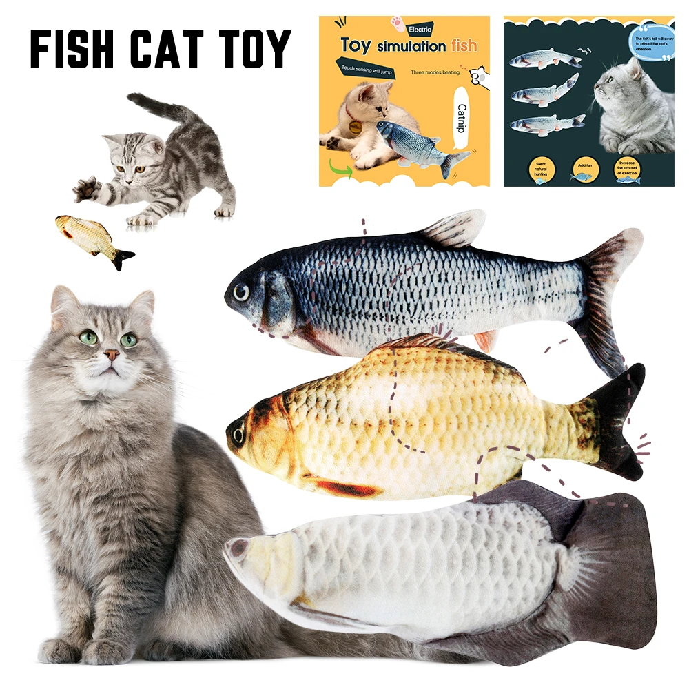 

Moving Fish Pet Cat Toy Electric USB Charging Simulation Dancing Moving Floppy Fish Cats Toy for Pet Interactive Dropshipping