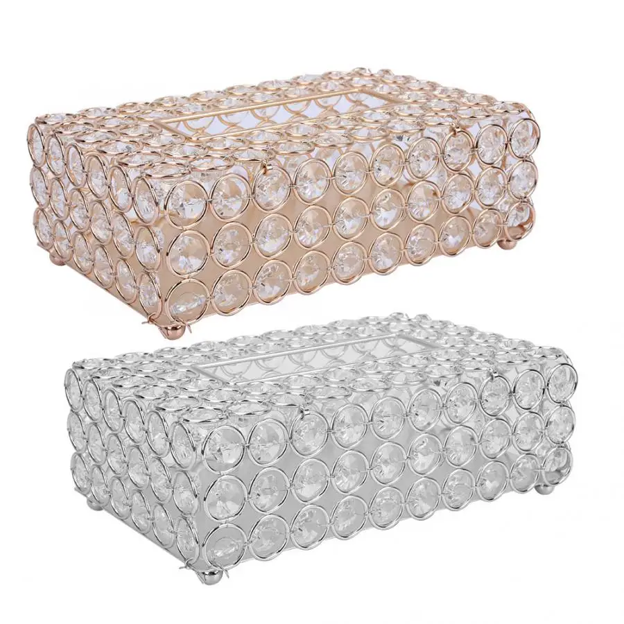

Crystal Tissue Box Rectangular Artificial Crystal Tissue Box Cover Tissue Paper Storage Holder Home Decor Toilet Paper Holder