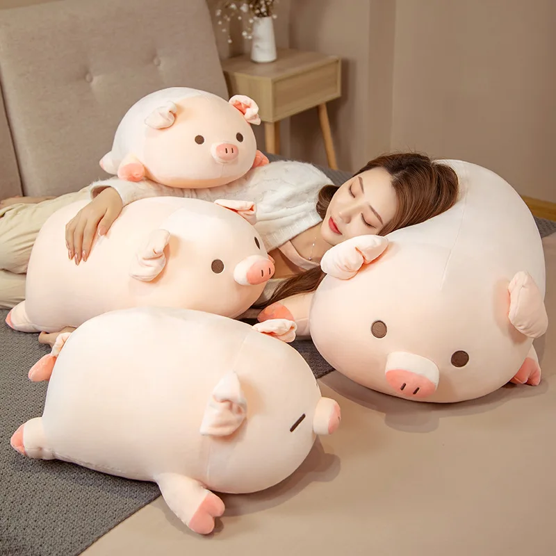 Plush Toy Cute Piggy Doll Lying Simulation Pig Pillow Bed Sleeping Pillow Pillow Birthday Gift Peppa Pig Large Stuffed Toys