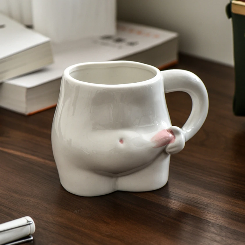 

Wholesale Kawaii Ceramic Mug Cute Pinch Belly Mug for Coffee Milk Tea Water Creative Drinkware Gift