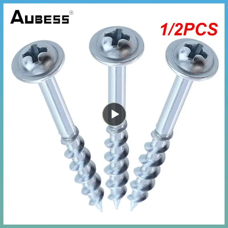 

1/2PCS High Strength Self Tapping Screws For Pocket Hole Jig System Hole Screws 25-63mm Coated Cross Pocket Woodworking Tool
