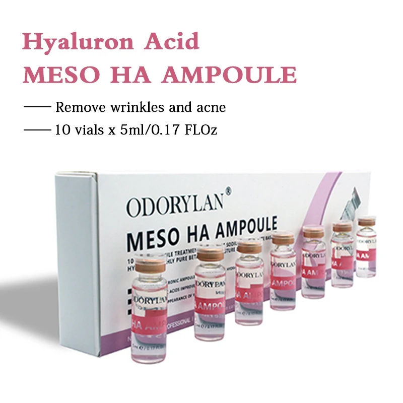 

10 vials 5ml Cross-linked HA Hyaluronic Acid Pure Micro Molecular Mesotherapy Collagen Hyaluronic Acid Whitening BB Cream Serum