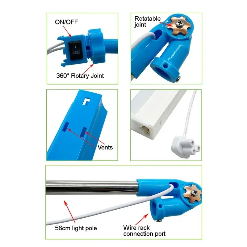 Для 220 В светодиодное Licht Nayımaschine Gewinde Stehen Beleuchtung Led Lampe Weiches Augenschutz