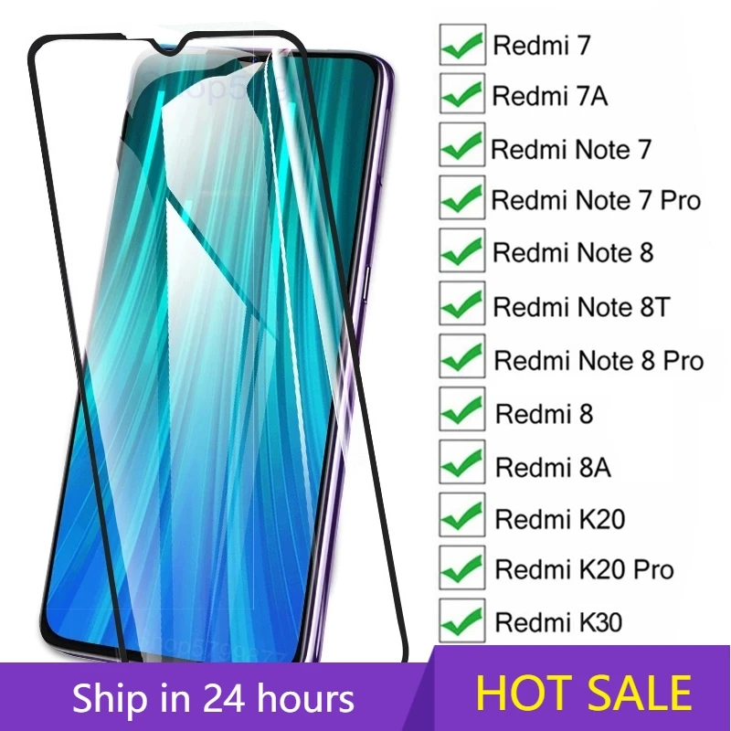 

15D Screen Protective Glass On The Redmi 8 8A 7 7A K20 K30 For Xiaomi Pocophone F1 Redmi Note 8 8T 7 Pro Tempered Glas Film Case