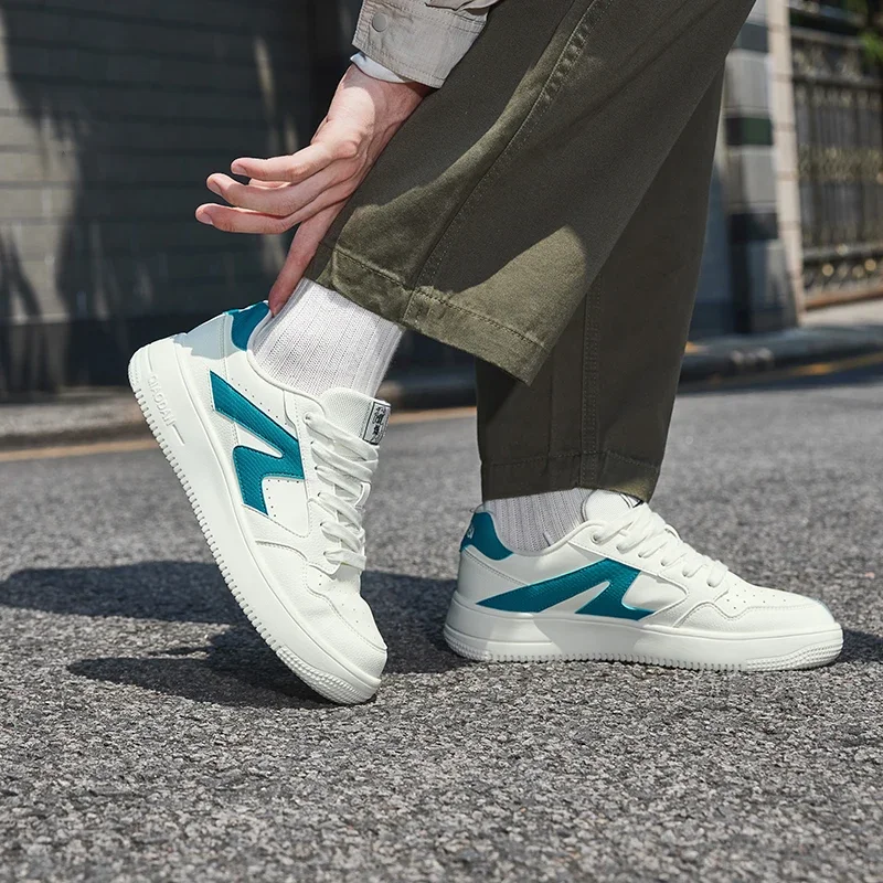 QIAODAN модная мужская обувь для скейтбординга осень 2023 новая универсальная кожаная