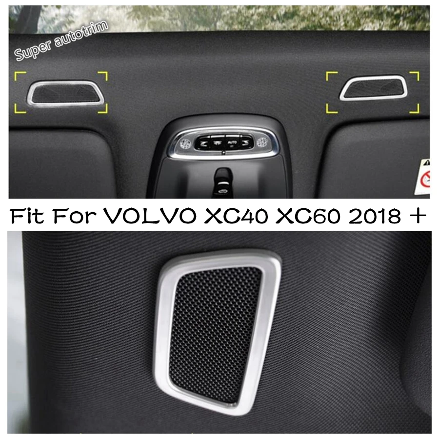 

Stainless Steel Front Roof Speaker Loudspeaker Horn Cover Trim 2PCS Fit For VOLVO XC40 XC60 2018 - 2023 Interior Accessories