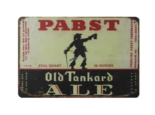Вдохновляющий настенный декор Pabst Old Tankard Ale bar Таверна металлическая жестяная