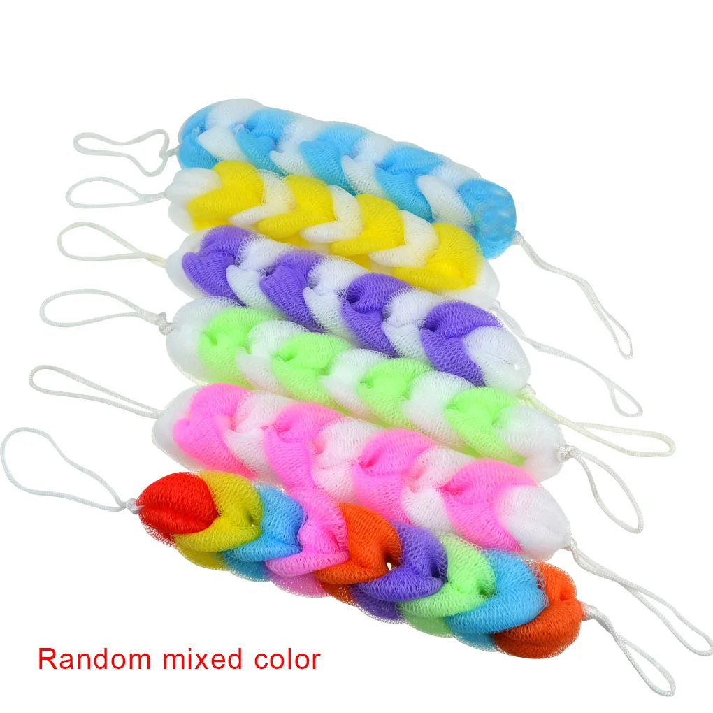 

Bath Shower Body Exfoliating Bath Sponge Scrub Mesh Net Massage Towel Back Scrubber Random Color