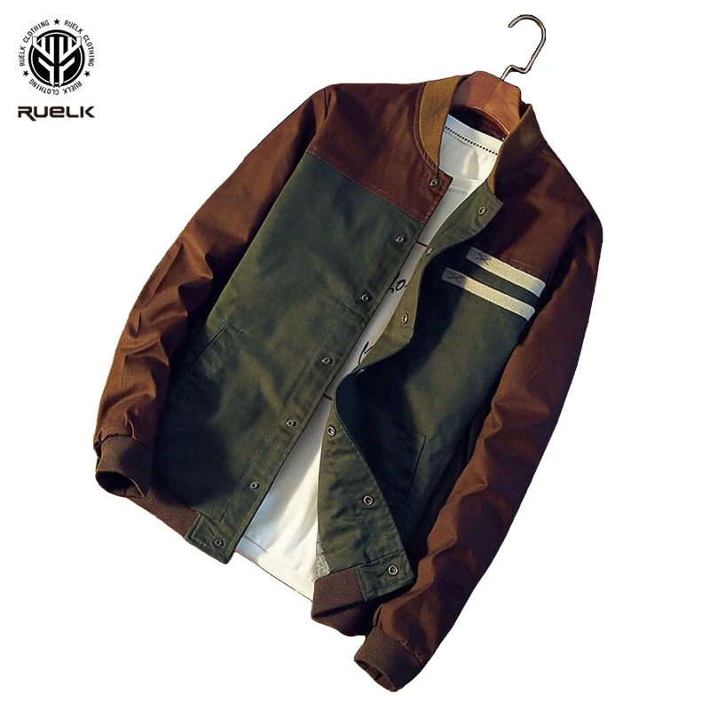 

Новинка, мужская куртка, осенняя мужская куртка в стиле милитари, модная облегающая Повседневная бейсбольная Униформа с воротником-стойкой...