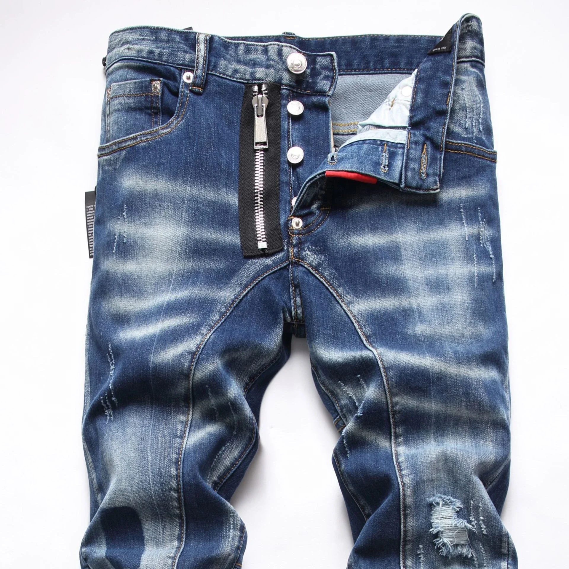 Мужские джинсы на молнии со средней посадкой