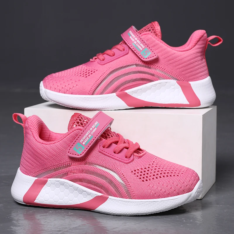 New Summer Girls Sneakers Breathable Children Running Shoes Light Cute Sneakers Kids Outdoor Casual Mesh Shoes for Girls Flat