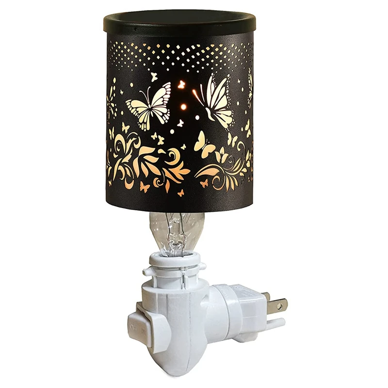 

Wrought Iron Fragrance Melting Wax Lamp Small Wall-Mounted Wax Block Aroma Diffuser Butterfly Lamp US Plug