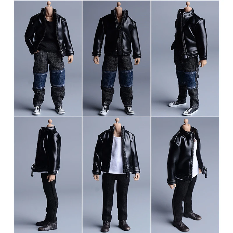 

Масштаб 1/12, трендовая универсальная модель кожаной куртки в мотоциклетном стиле, Подвижная кукла, аксессуары для одежды, демонстрационная игрушка, Классический коллекционный