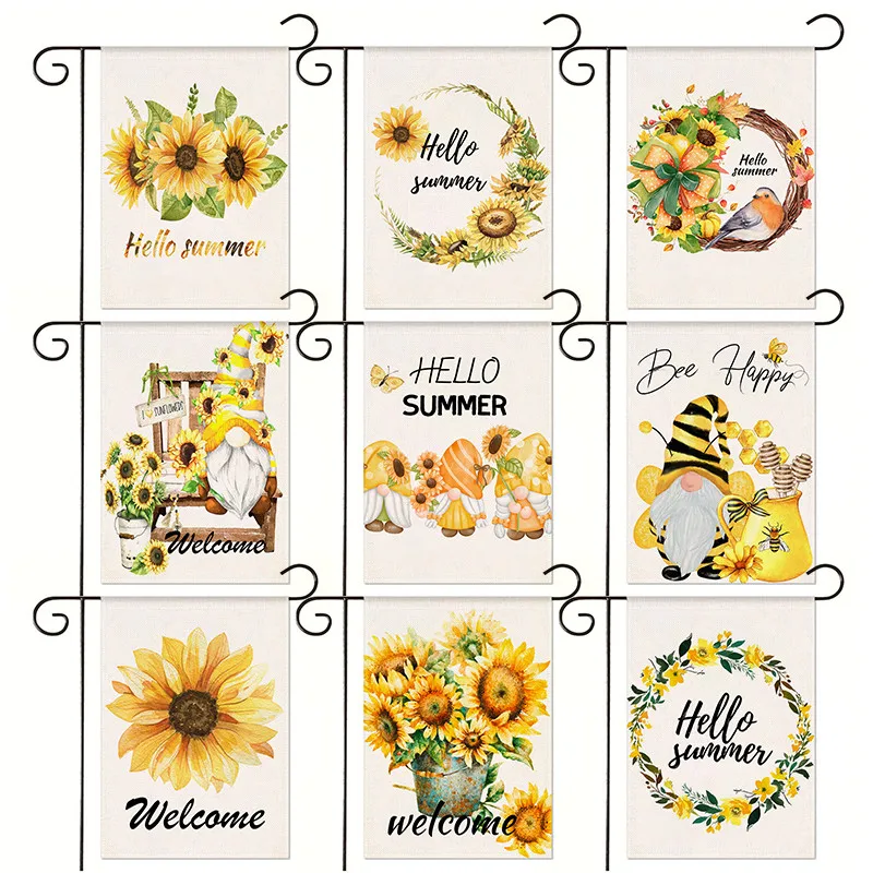 

WZH Summer Sunflower Garden Flag Welcome Vertical Yard Outdoor Decoration 30*45CM(11.81IN*17.71IN) Banner