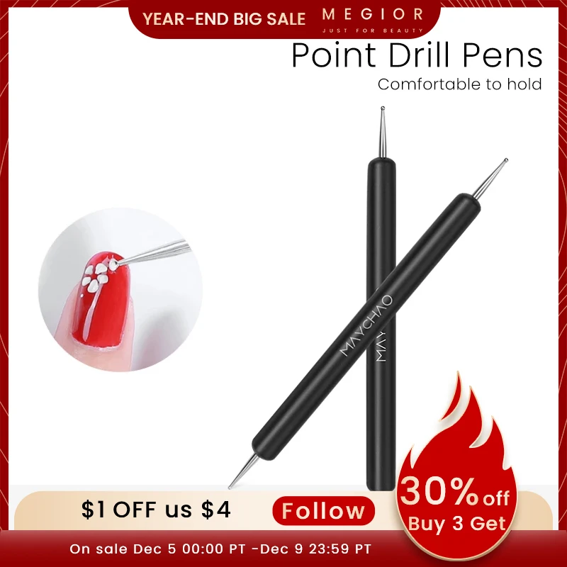 

Double Ended Nail Art Dotting Pen Nail Art Tools For Dotting Rhinestones Crystal Diamond Gems Pearl Nail Art Decoration